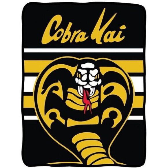 New Cobra Kai Dojo The Karate Kid Fleece Gift Throw Blanket SOFT Johnny No Mercy - Picture 1 of 2